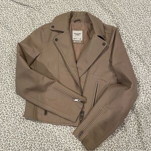 Abercrombie & Fitch Women's Nude Leather Jacket